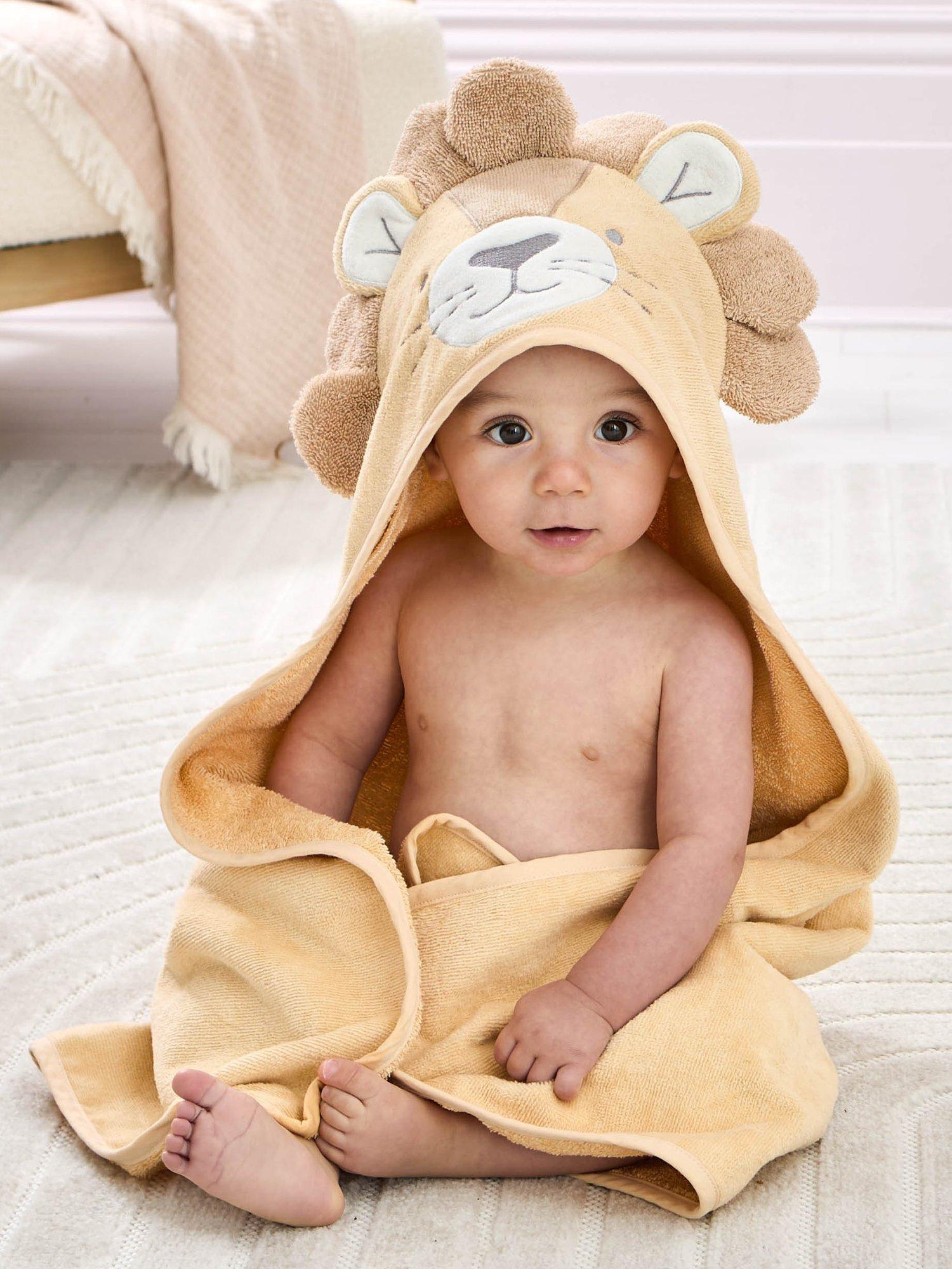 Product image 3 of 4, which shows JoJo Maman Bébé Baby Lion Hooded Towel, Brown Light
