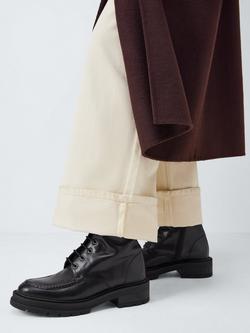 John Lewis Pioneer Leather Lumberjack Lace Up Ankle Boots - view 2, Black