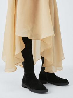 John Lewis Taia Suede Stretch Over The Knee Boots, Black - view 2, Black