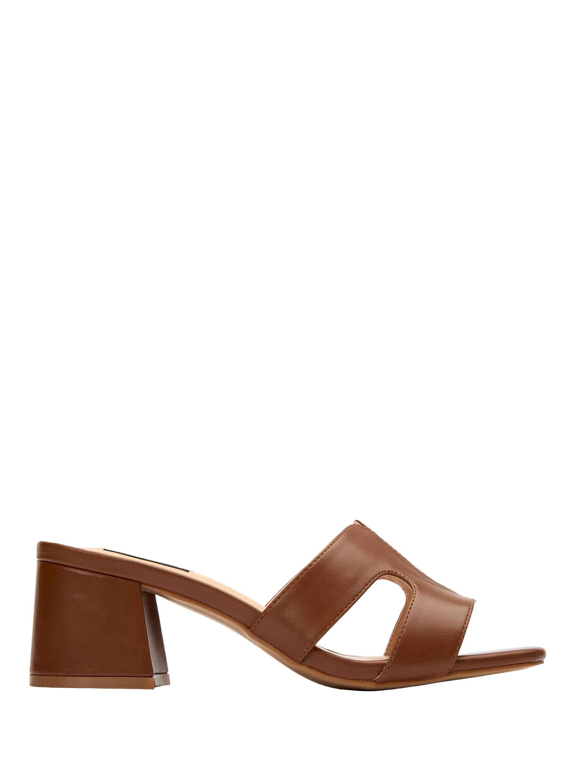 Product image 2 of 6, which shows V.GAN Vegan Bok Mule Heel Sandals, Tan, 3