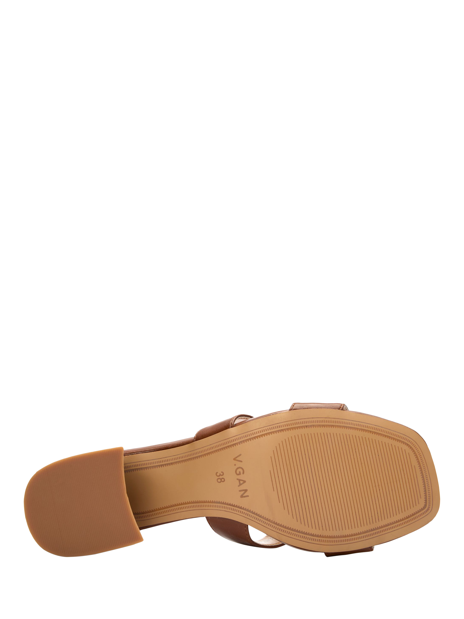 Product image 5 of 6, which shows V.GAN Vegan Bok Mule Heel Sandals, Tan, 3