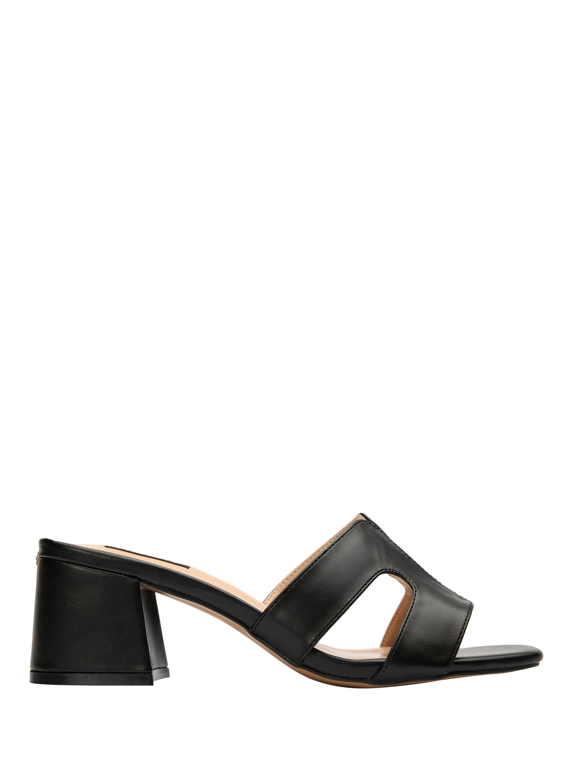 Product image 1 of 4, which shows V.GAN Vegan Bok Mule Heel Sandals, Black, 3