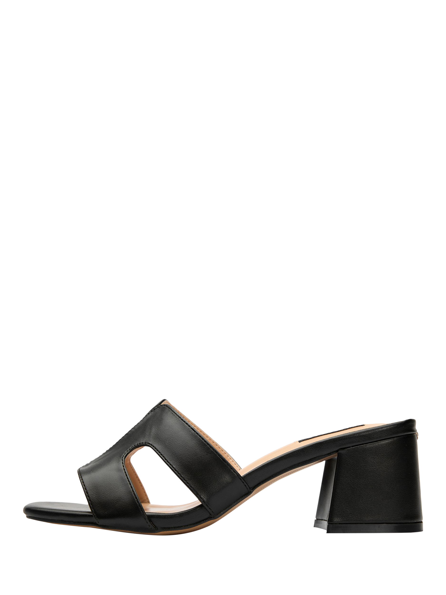 Product image 4 of 4, which shows V.GAN Vegan Bok Mule Heel Sandals, Black, 3