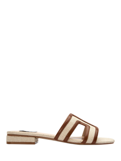 V.GAN Vegan Bok Weave Slide Sandals, Light Brown