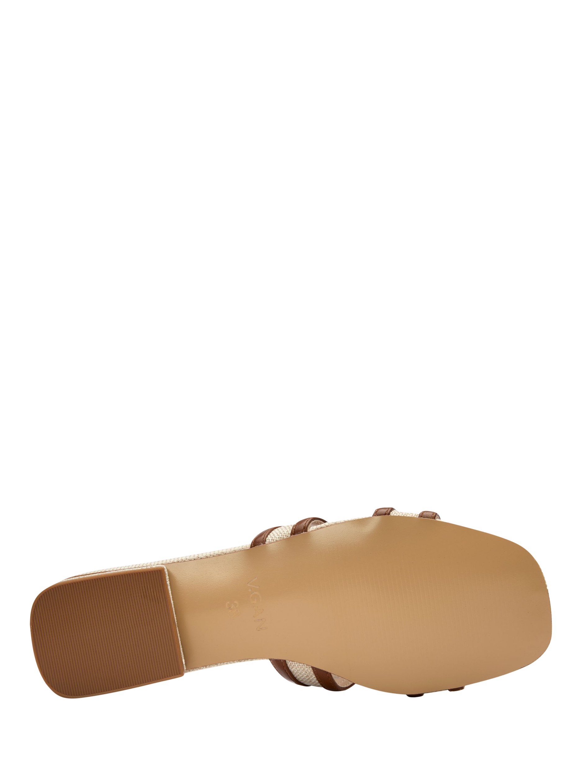 Product image 3 of 4, which shows V.GAN Vegan Bok Weave Slide Sandals, Light Brown, 3