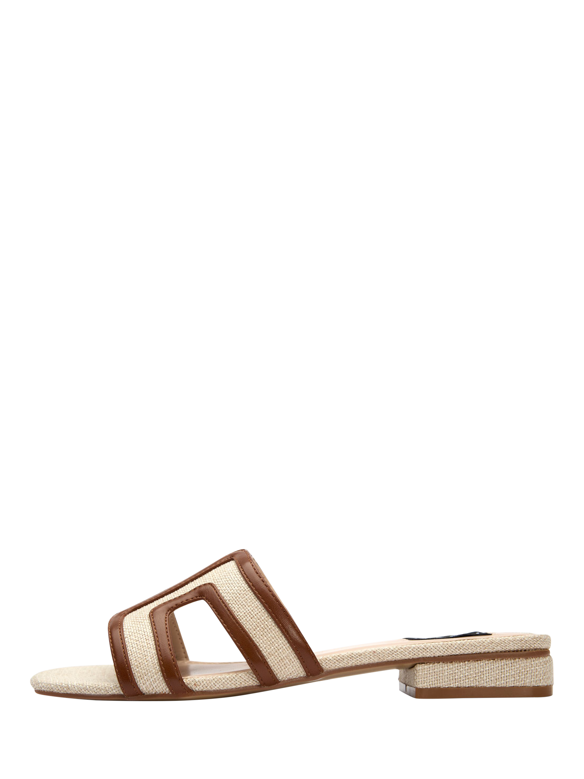 Product image 4 of 4, which shows V.GAN Vegan Bok Weave Slide Sandals, Light Brown, 3