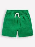 Mini Boden Kids' Double Cloth Shorts, Rich Emerald