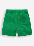 Mini Boden Kids' Double Cloth Shorts, Rich Emerald