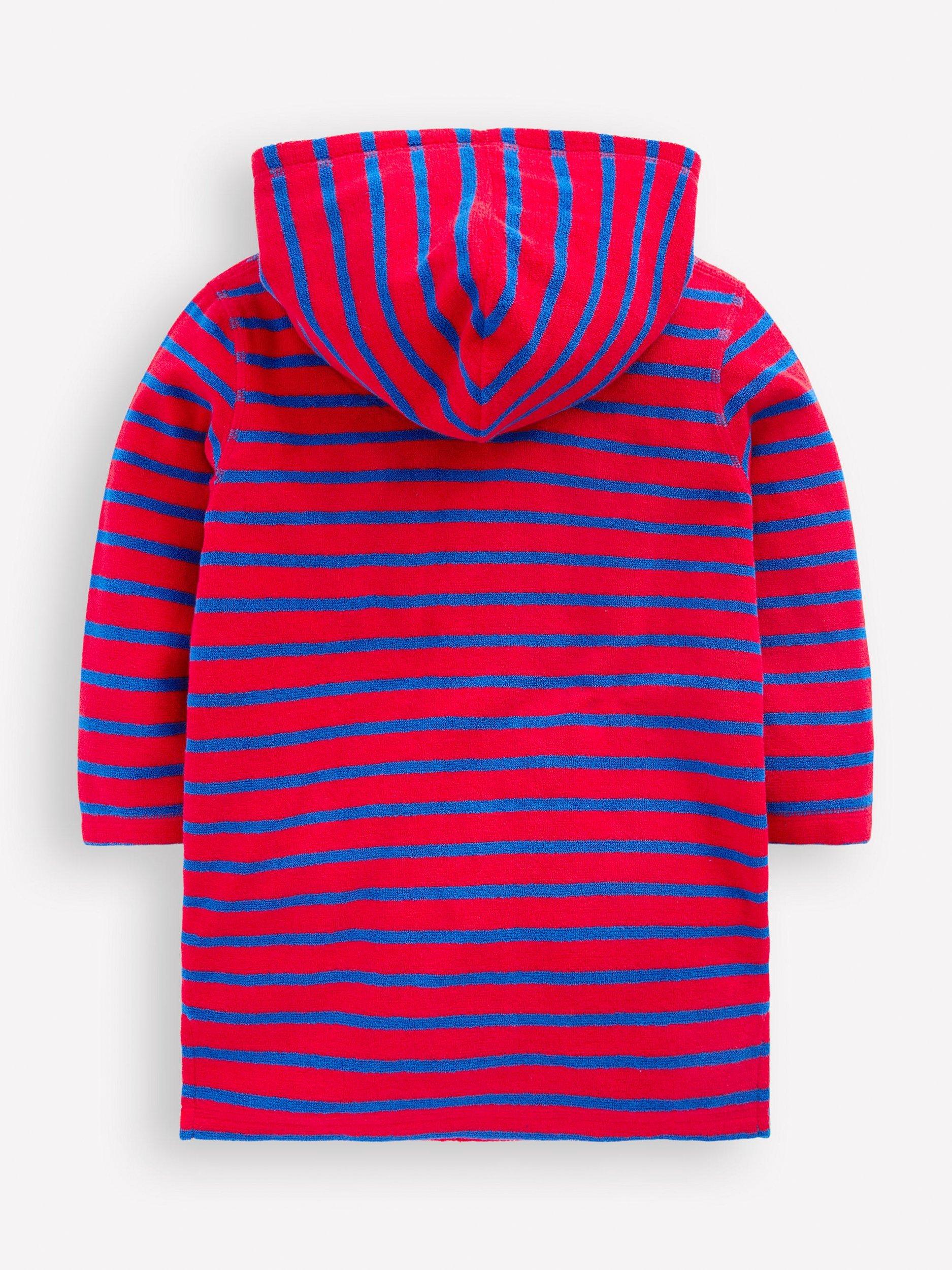 Product image 2 of 3, which shows Mini Boden Kids' Applique Towelling Robe, Blue/Poppy Red Croc, Blue/Poppy Red Croc, 3-4 yrs
