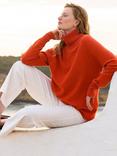 Celtic & Co. Geelong Slouch Roll Neck Jumper, Burnt Orange