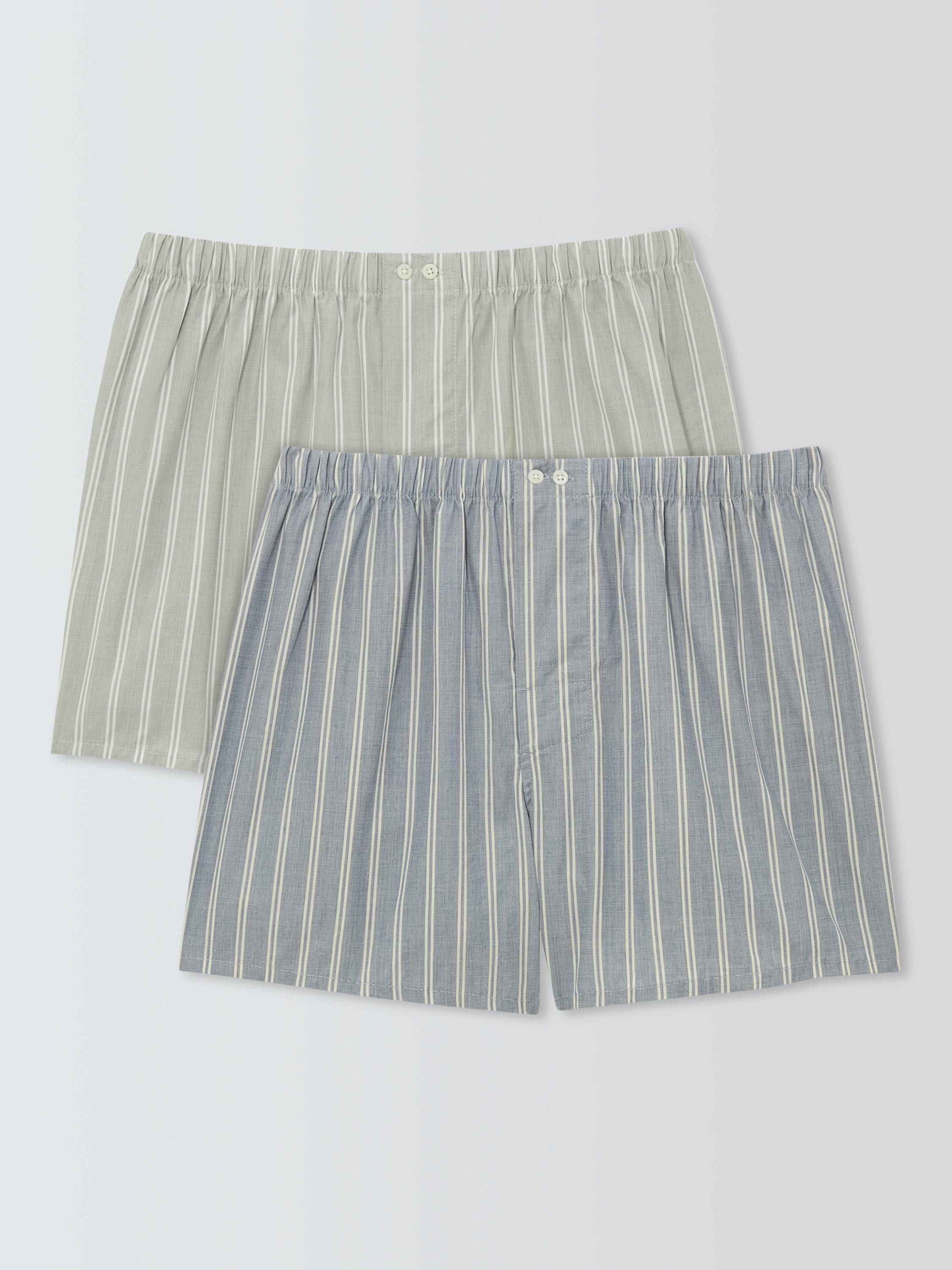 Product image 1 of 4, which shows John Lewis Stripe Cotton Boxers, Pack of 2, Multi, S