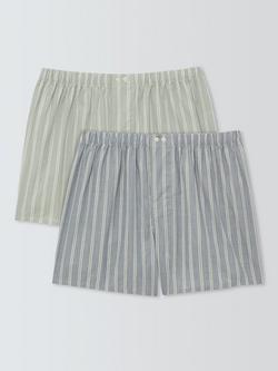 John Lewis Stripe Cotton Boxers, Pack of 2, Multi