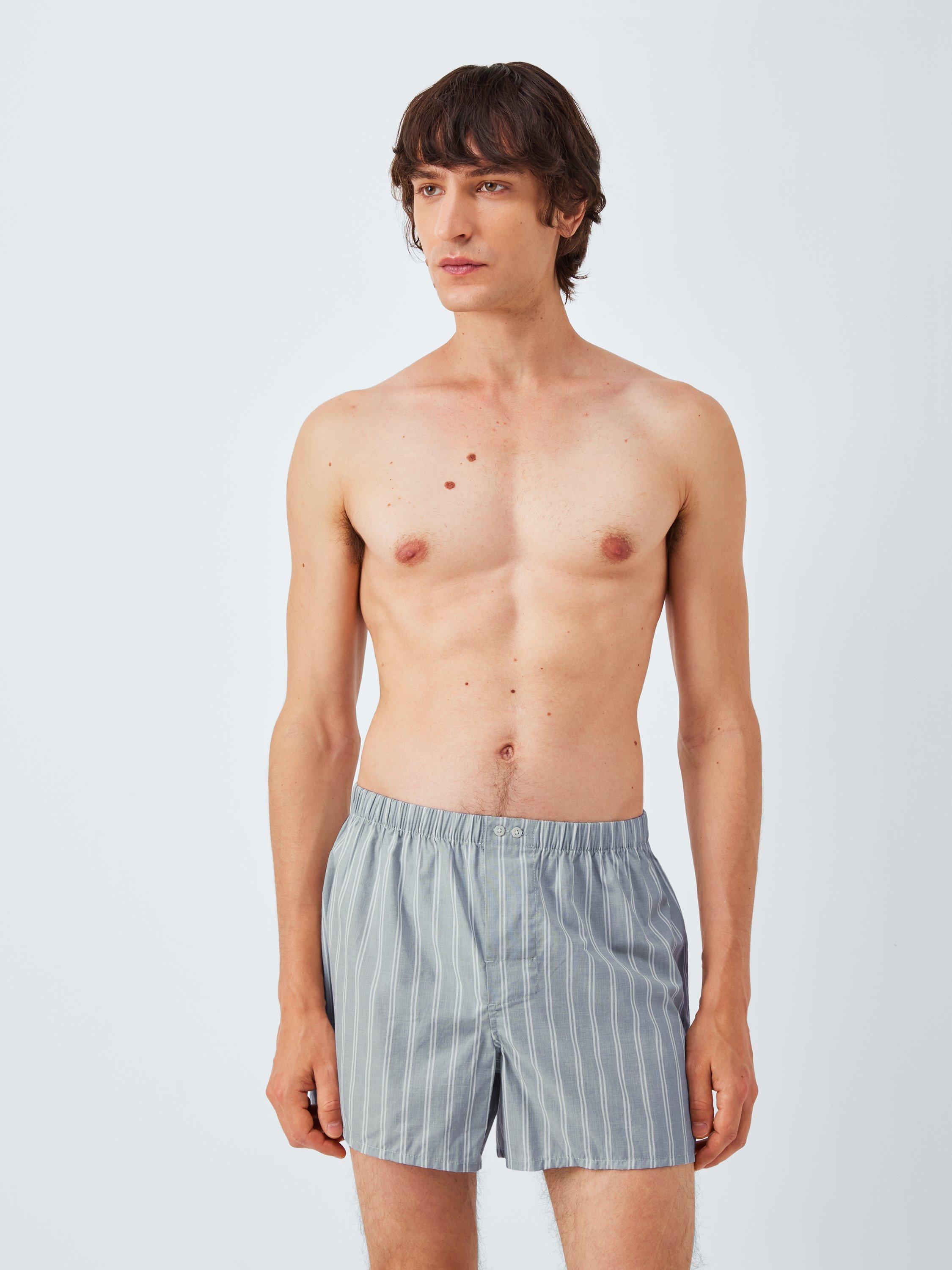 Product image 2 of 4, which shows John Lewis Stripe Cotton Boxers, Pack of 2, Multi, S