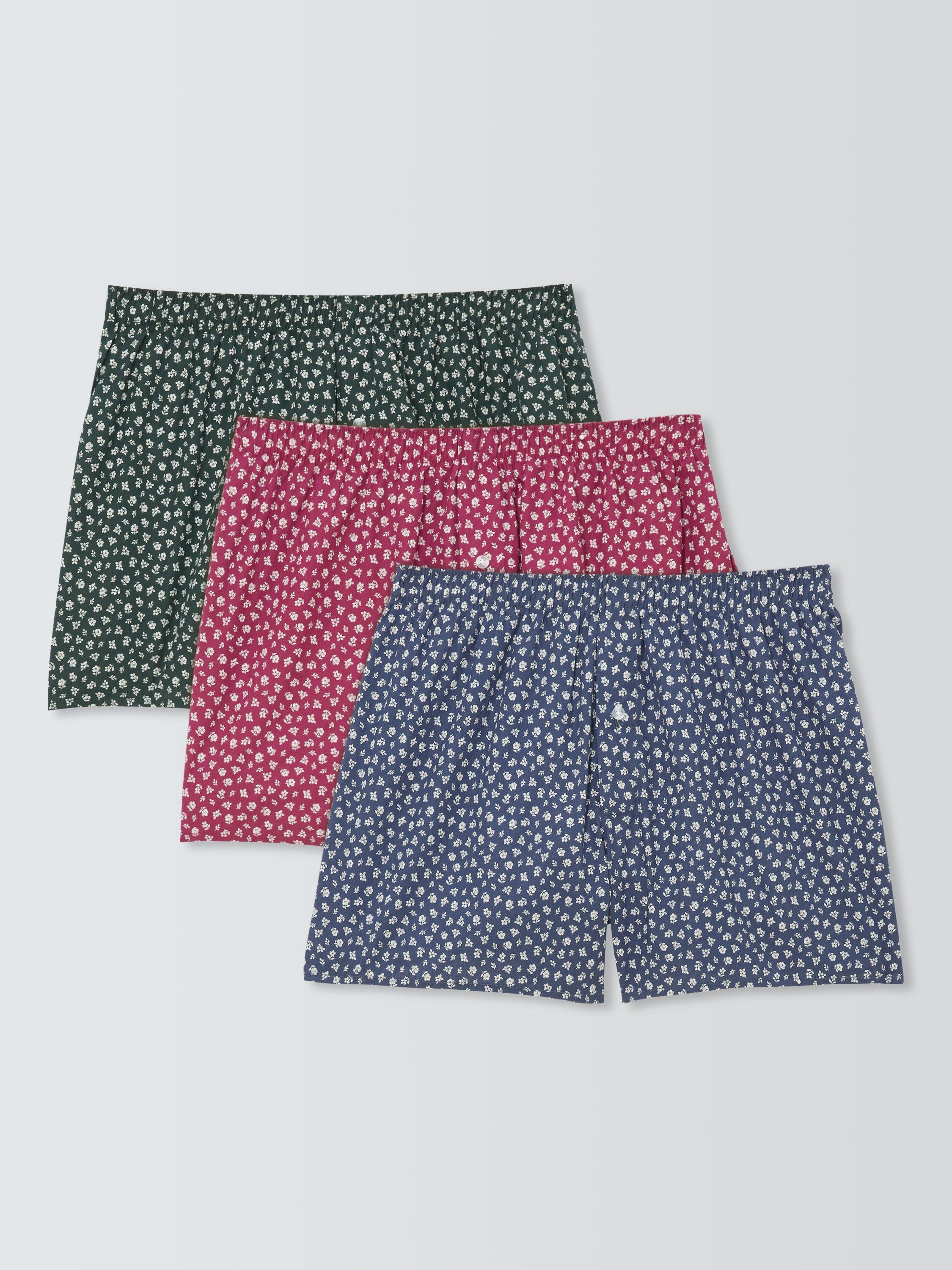 Product image 1 of 4, which shows John Lewis Floral Boxers, Pack of 3, Multi, S