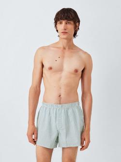 John Lewis Seersucker Stripe Cotton Boxers, Pack of 3 - view 2, Multi