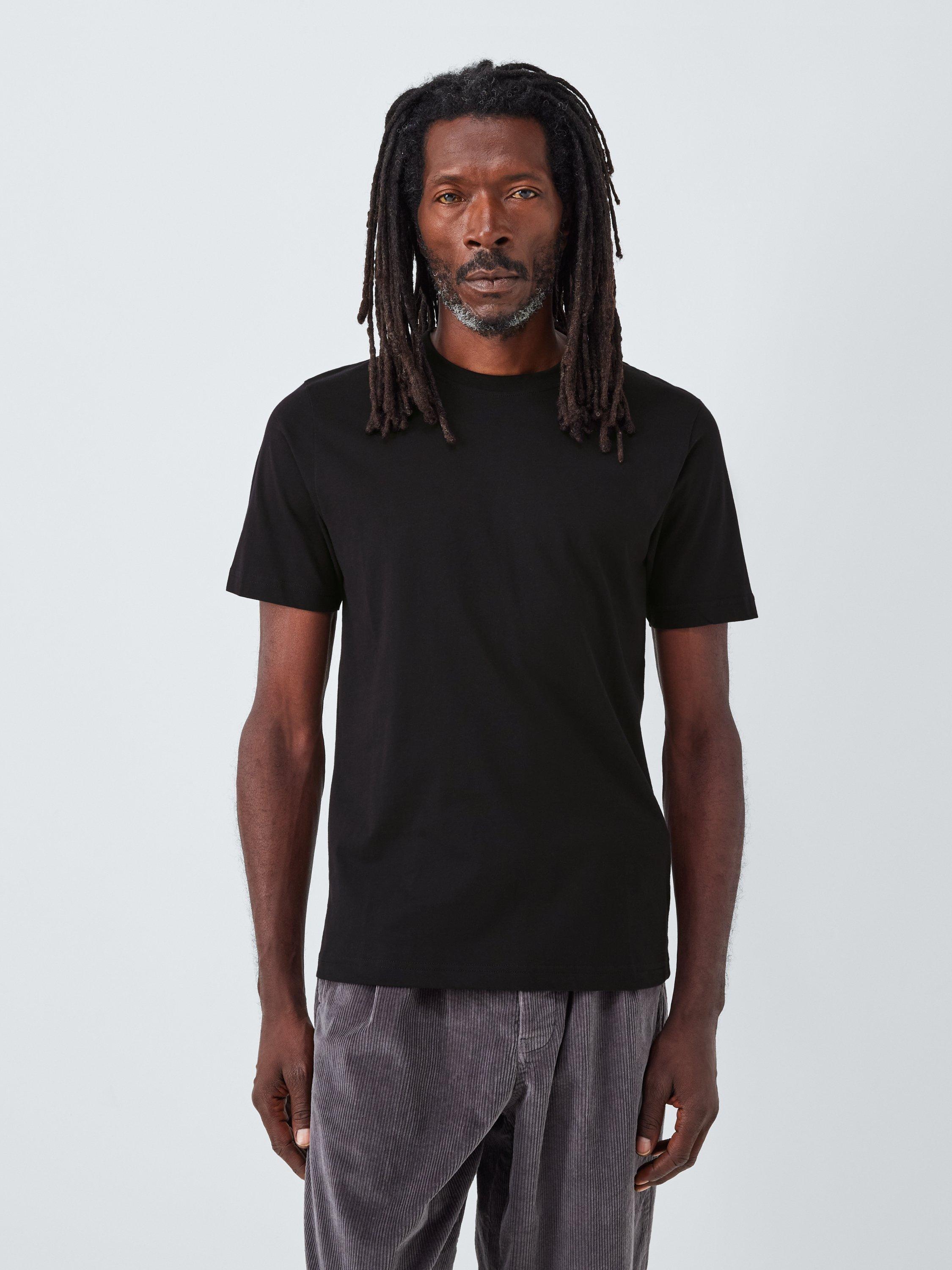 Product image 1 of 6, which shows John Lewis Crew Neck Cotton T-Shirt, Jet Black, S