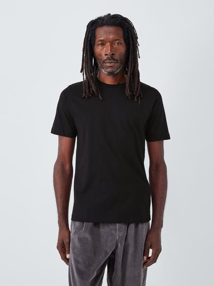John Lewis Crew Neck Cotton T-Shirt, Jet Black