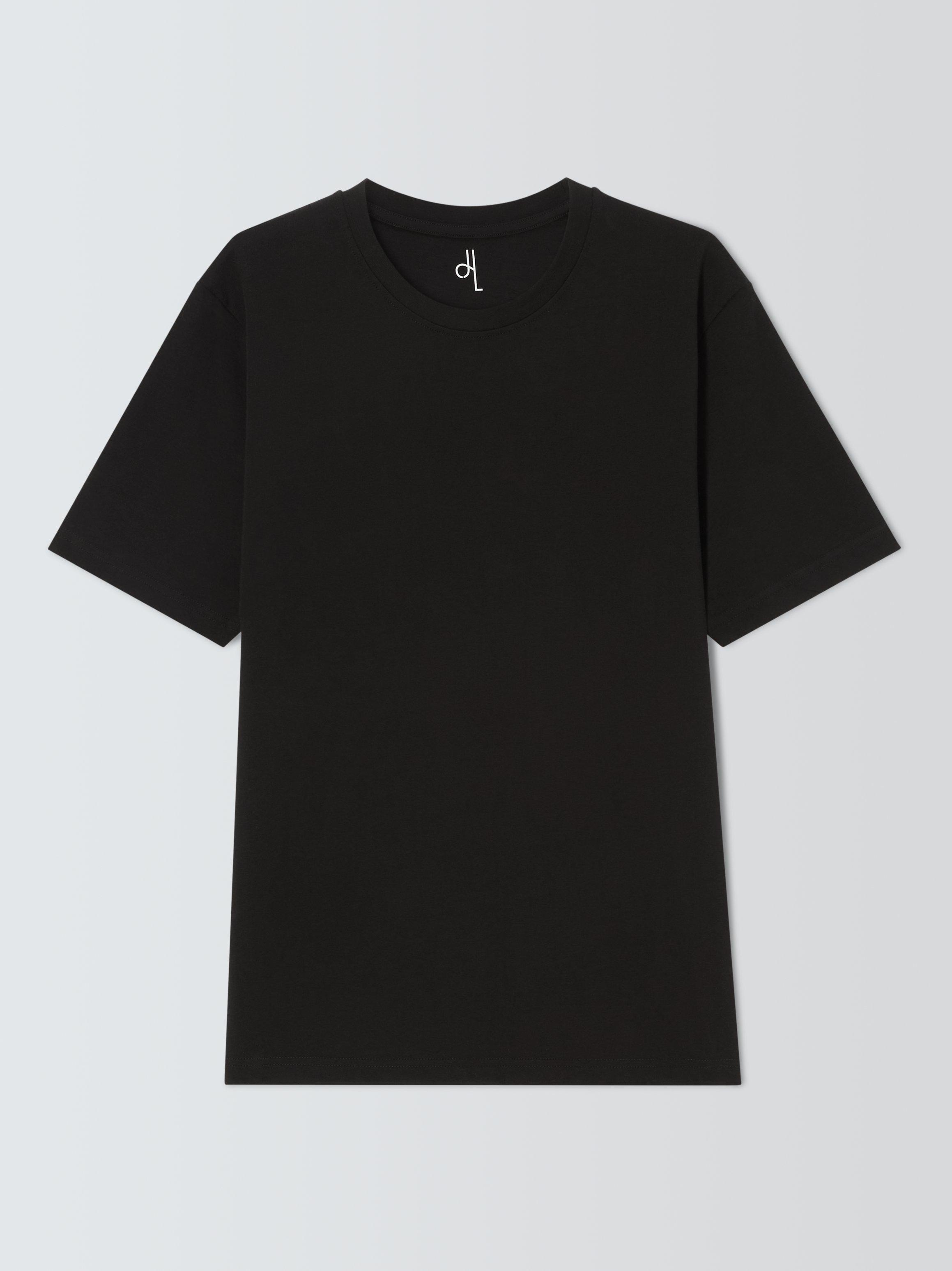 Product image 4 of 6, which shows John Lewis Crew Neck Cotton T-Shirt, Jet Black, S