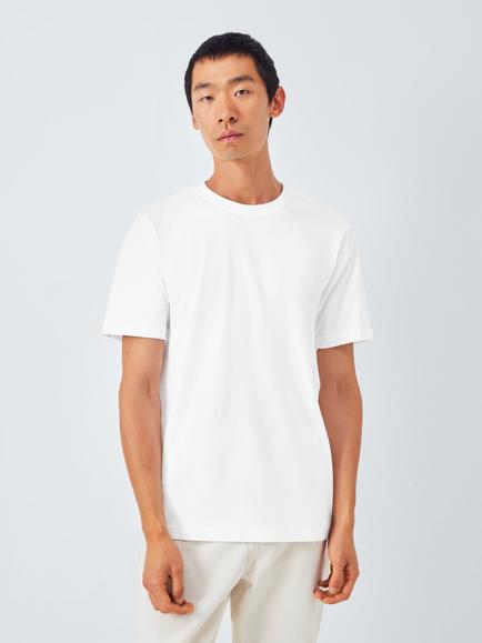 John Lewis Crew Neck Cotton T-Shirt, Bright White