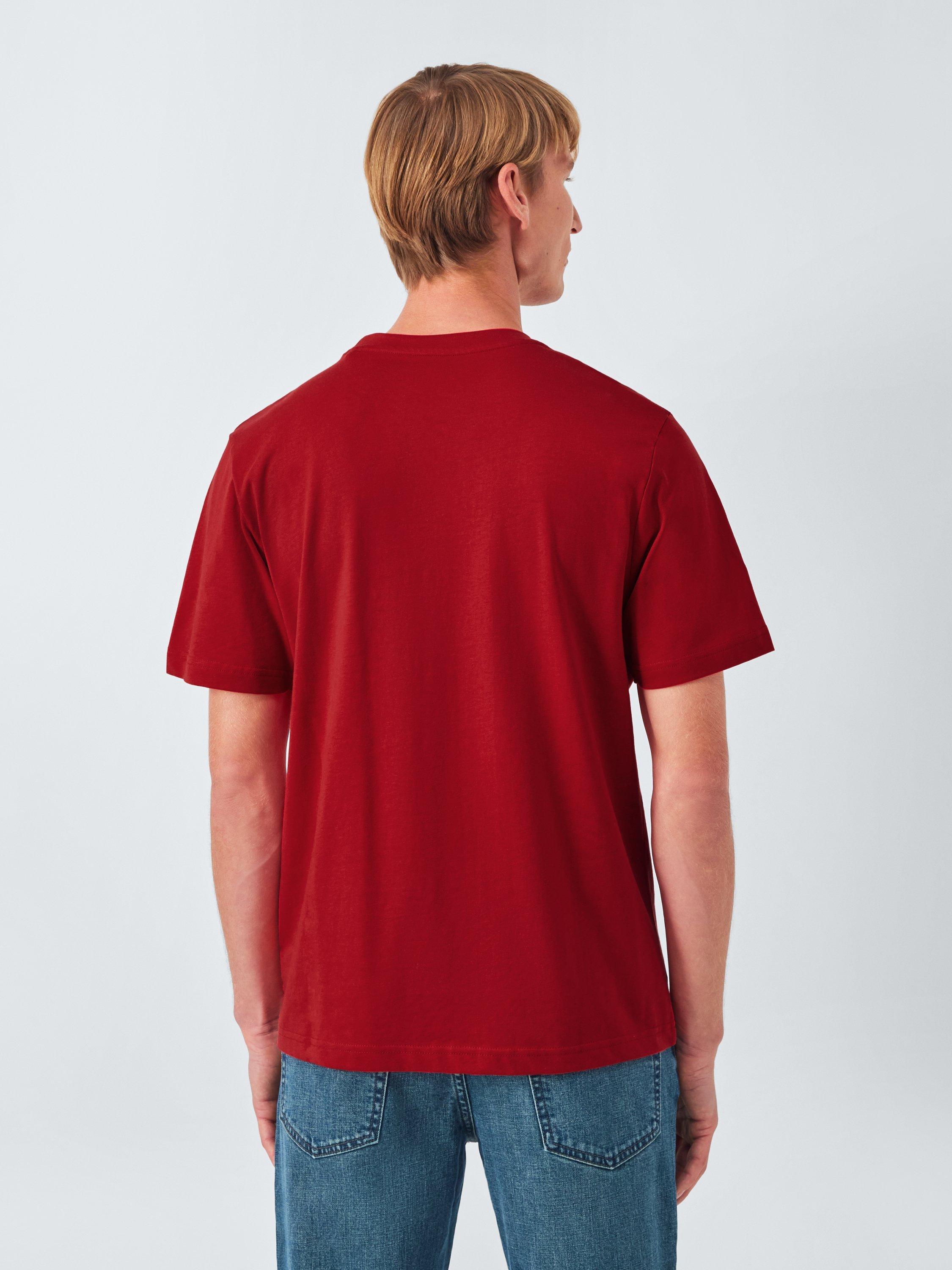 Product image 2 of 6, which shows John Lewis Crew Neck Cotton T-Shirt, Red, M