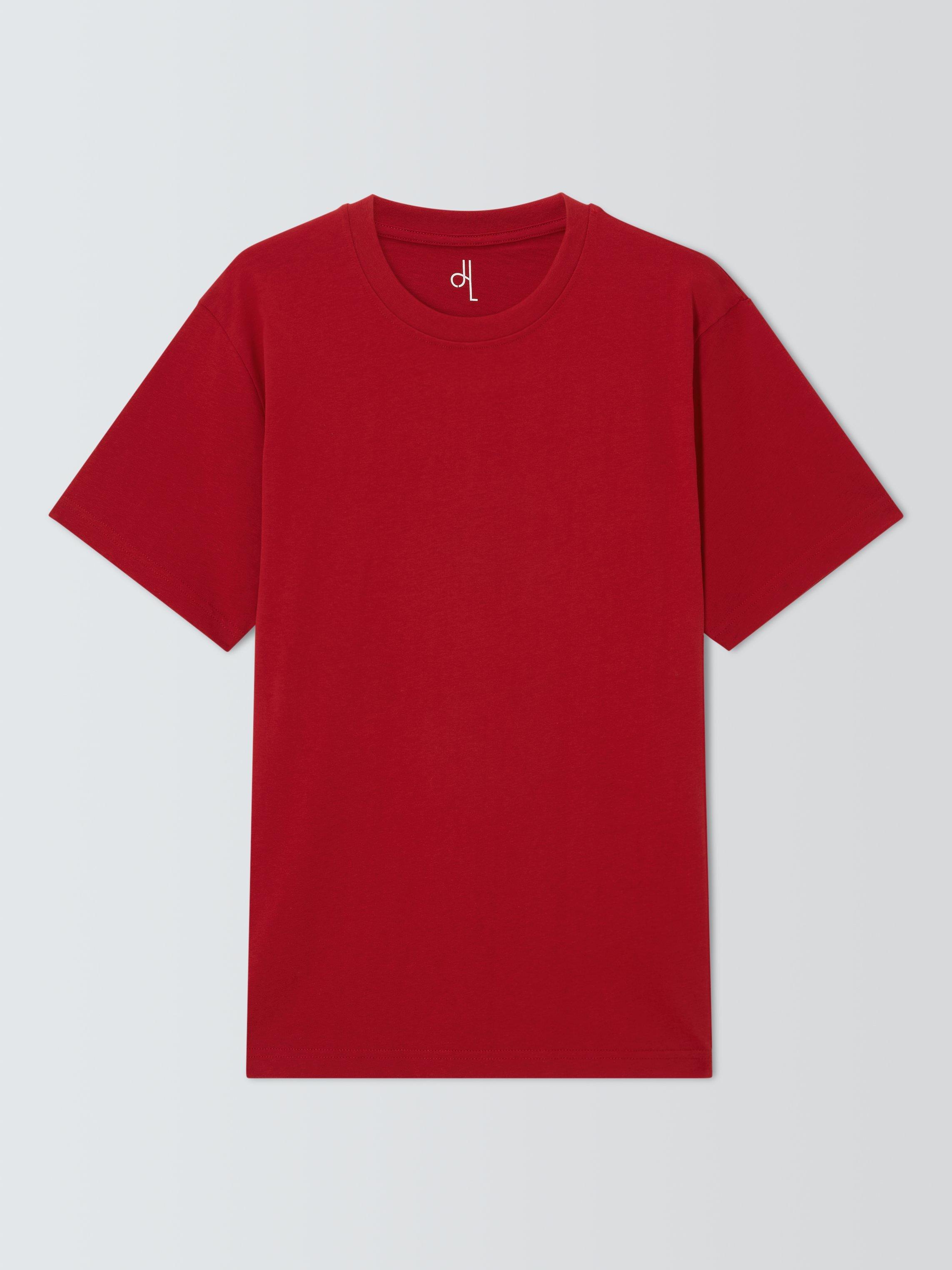 Product image 4 of 6, which shows John Lewis Crew Neck Cotton T-Shirt, Red, M