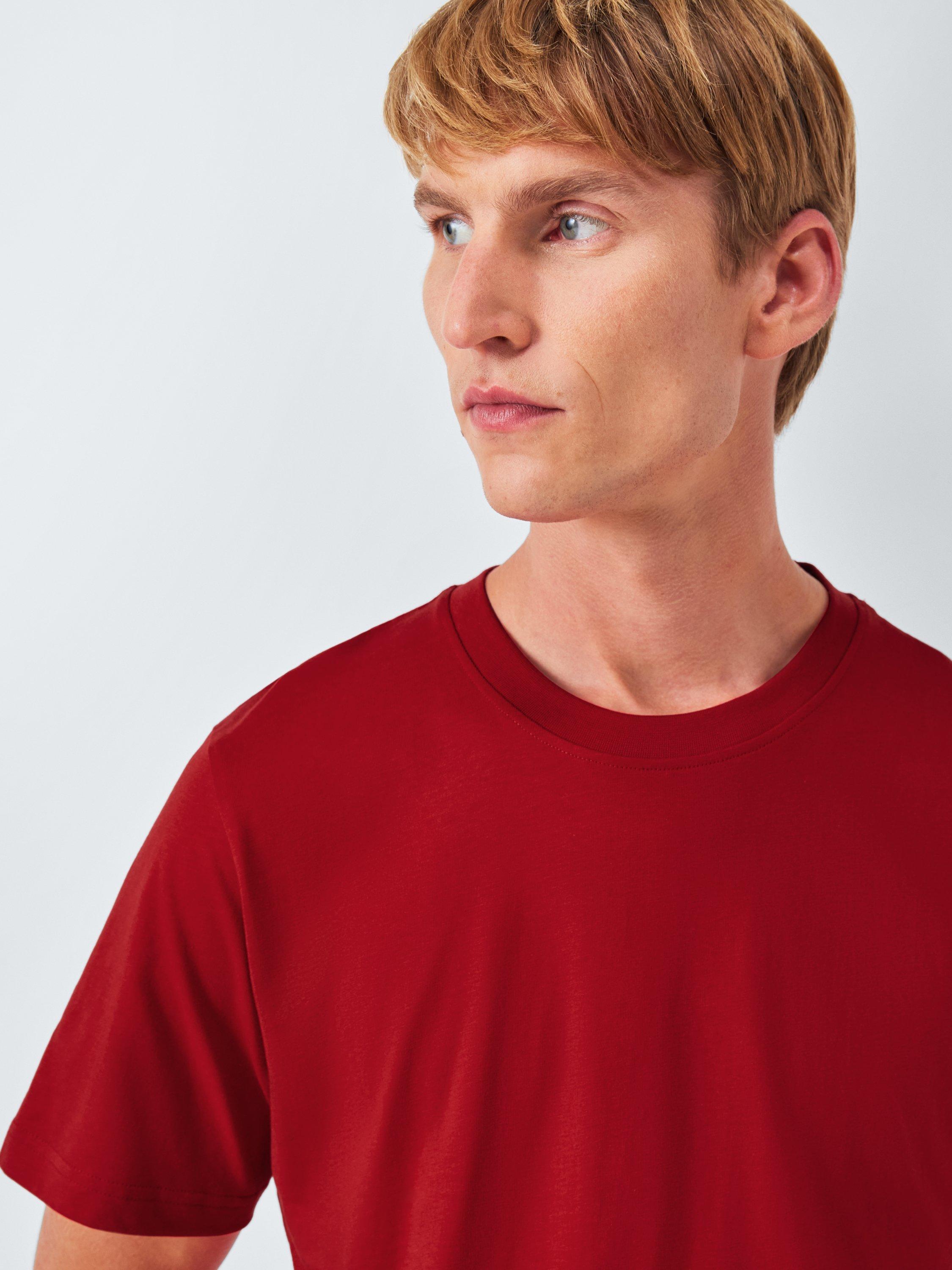 Product image 5 of 6, which shows John Lewis Crew Neck Cotton T-Shirt, Red, M