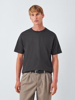 John Lewis Crew Neck Cotton T-Shirt, Ebony
