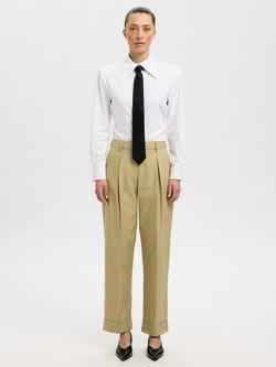 SELECTED FEMME Dora Tapered Tailored Trousers, Brown, Brown