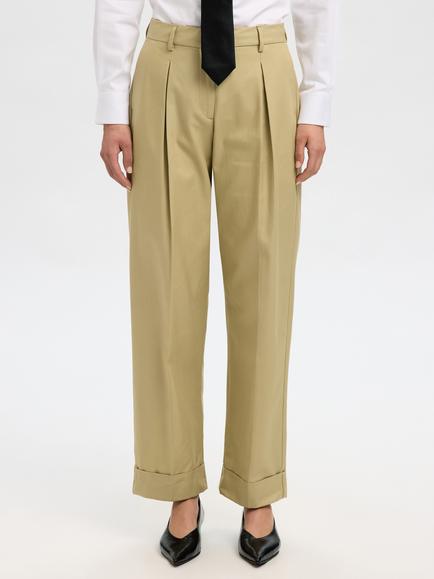 SELECTED FEMME Dora Tapered Tailored Trousers, Brown - view 2, Brown