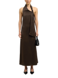 Selected Cecilia Halterneck Open Back Sheath Maxi Dress