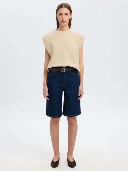SELECTED FEMME Lulu Wool Blend Vest Top, Cream, Cream