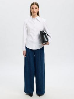 SELECTED FEMME Nicolina Slim Fit Long Sleeve Shirt, White - view 2, White