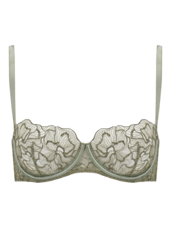Coco de Mer Lila Half-Cup Bra, Sage - view 2, Sage