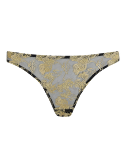 Coco de Mer Oriana Brazilian Knickers, Black And Gold - view 2, Black And Gold