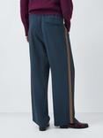John Lewis Fluid Side Stripe Wide Leg Joggers, Navy