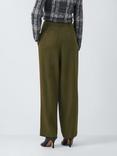John Lewis Pleat Front Cotton Blend Cargo Trousers, Khaki