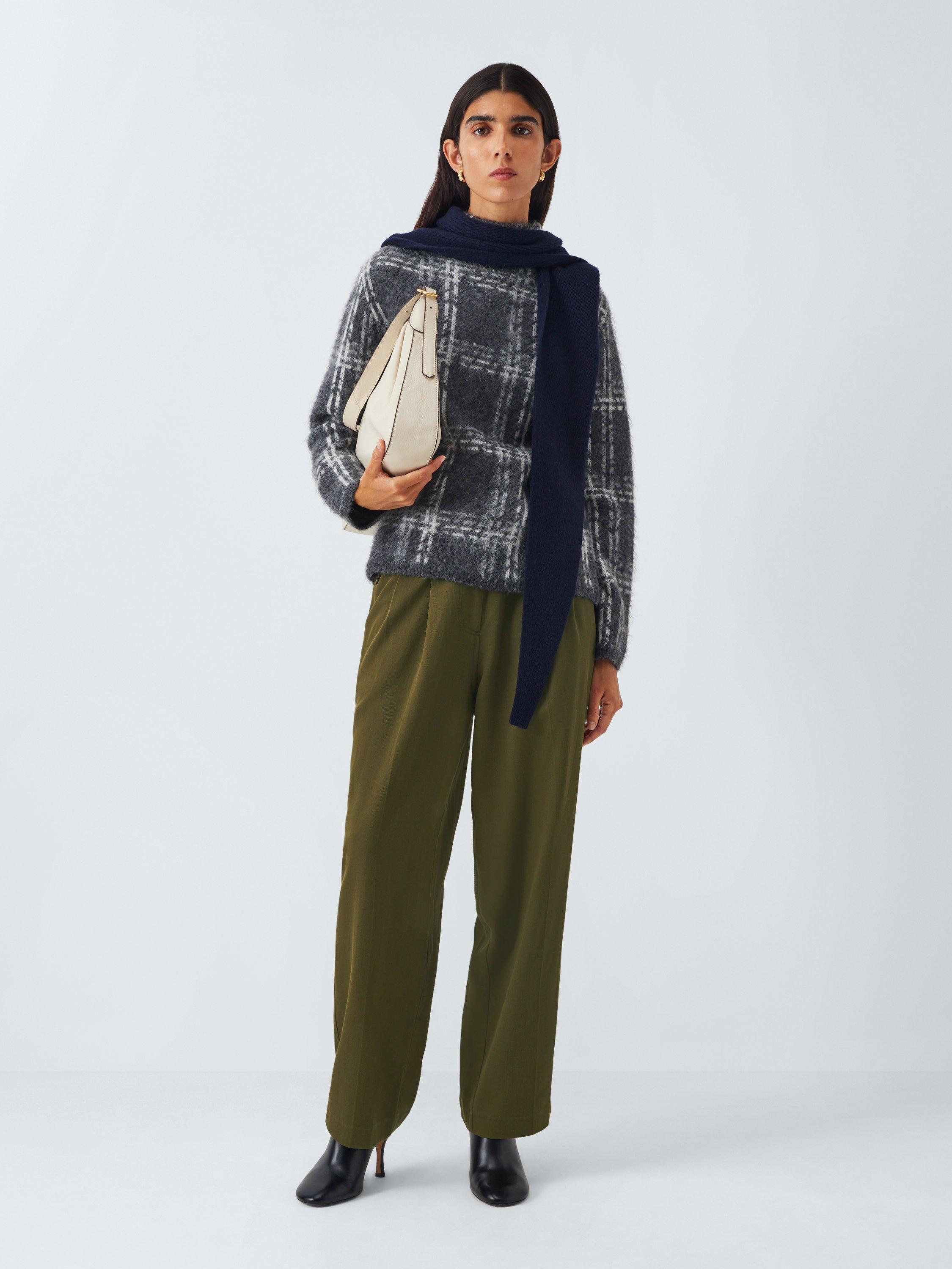 Product image 3 of 6, which shows John Lewis Pleat Front Cotton Blend Cargo Trousers, Khaki, 14