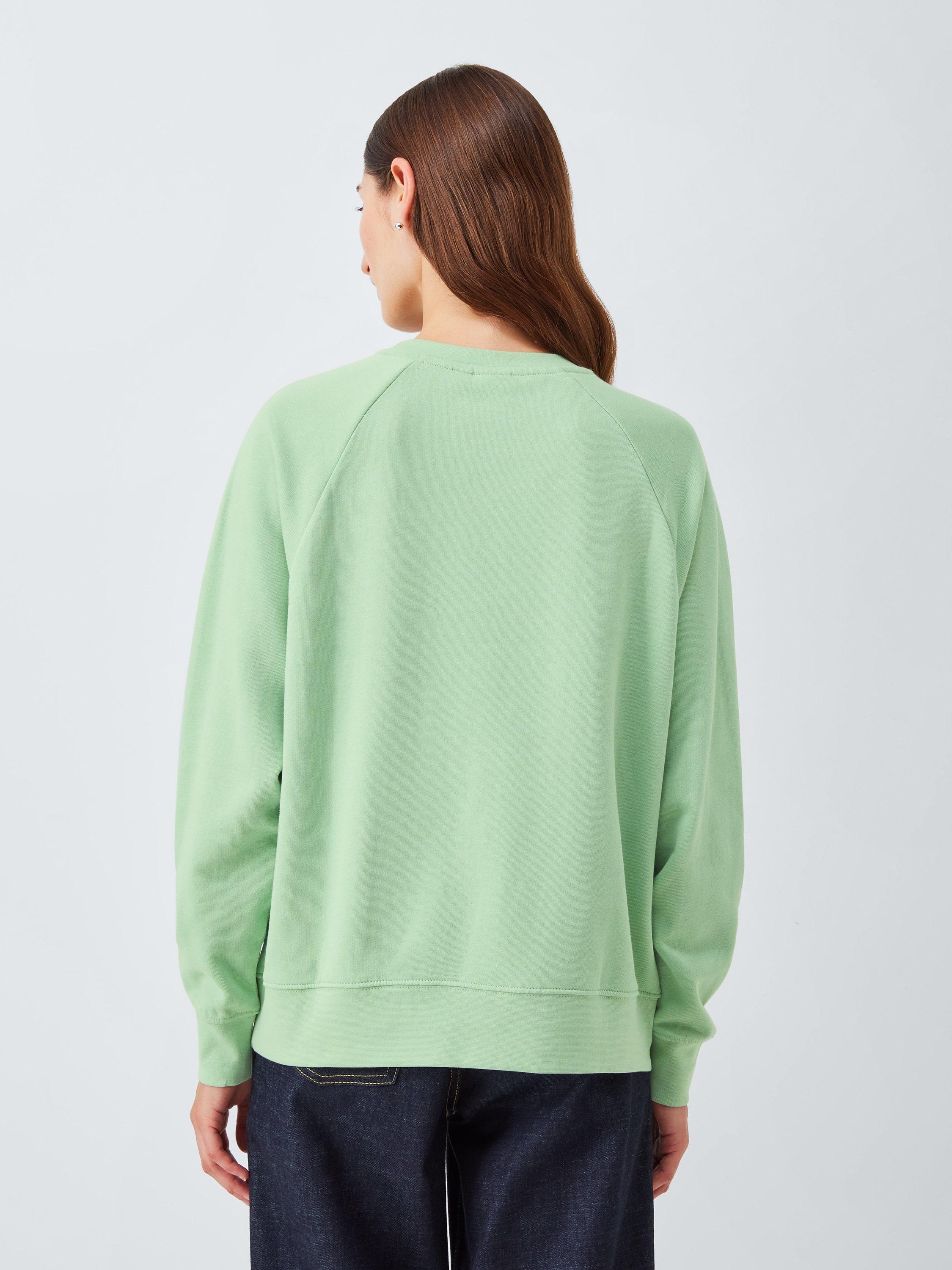 Product image 2 of 6, which shows John Lewis Crew Neck Cotton Sweatshirt, Smoke Green, 20