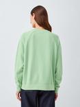 John Lewis Crew Neck Cotton Sweatshirt, Smoke Green