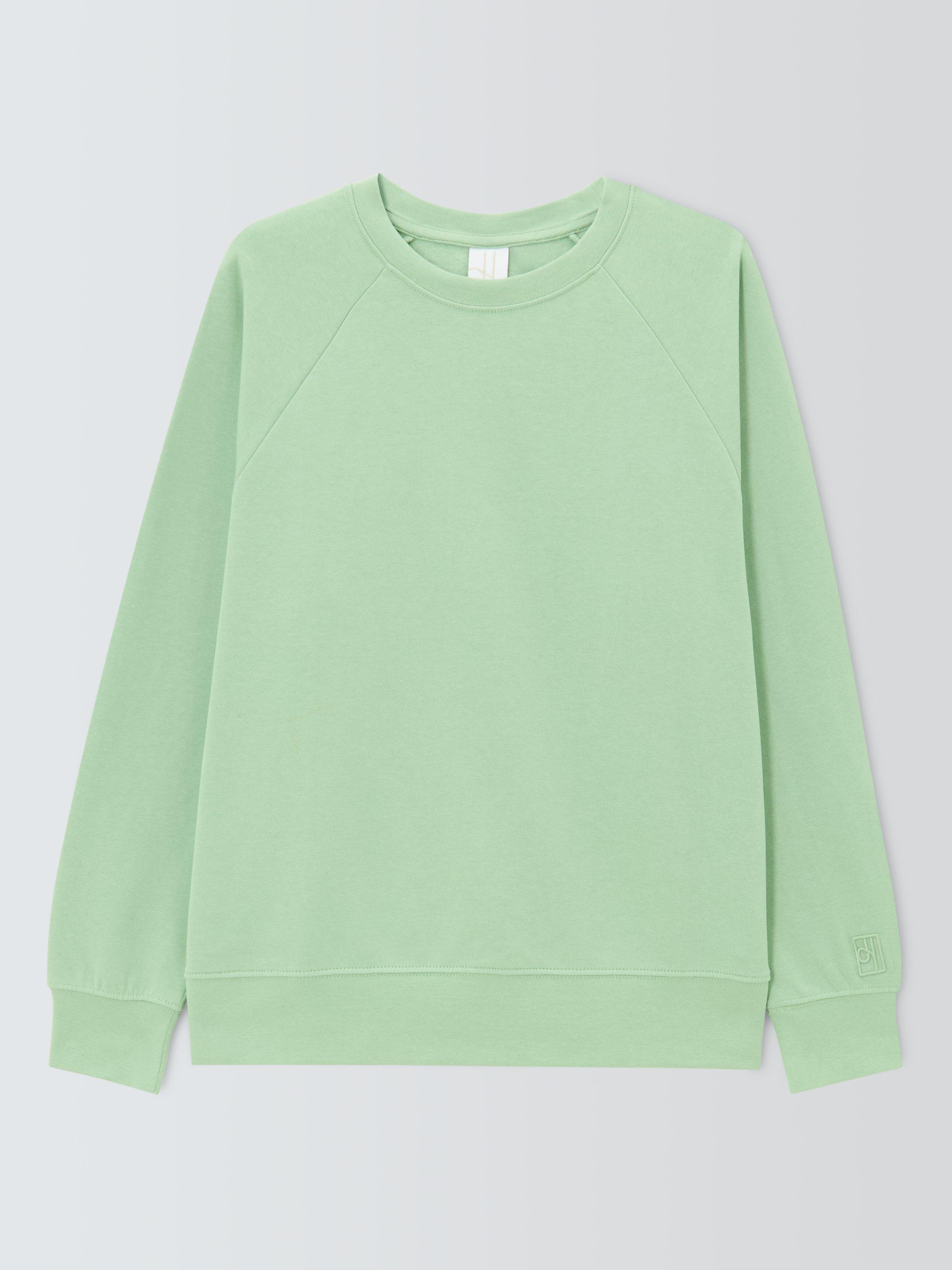 Product image 4 of 6, which shows John Lewis Crew Neck Cotton Sweatshirt, Smoke Green, 20