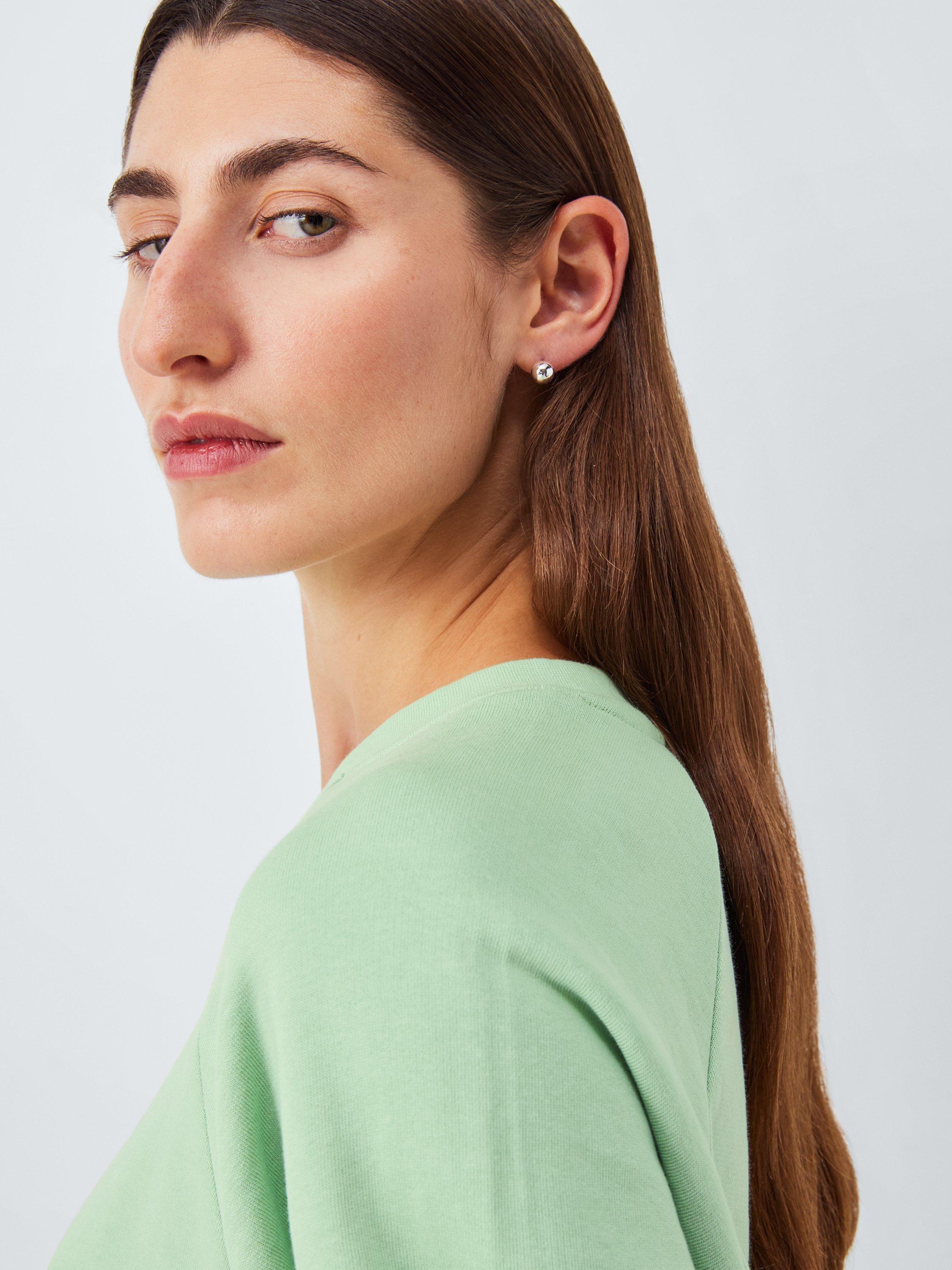 Product image 5 of 6, which shows John Lewis Crew Neck Cotton Sweatshirt, Smoke Green, 20