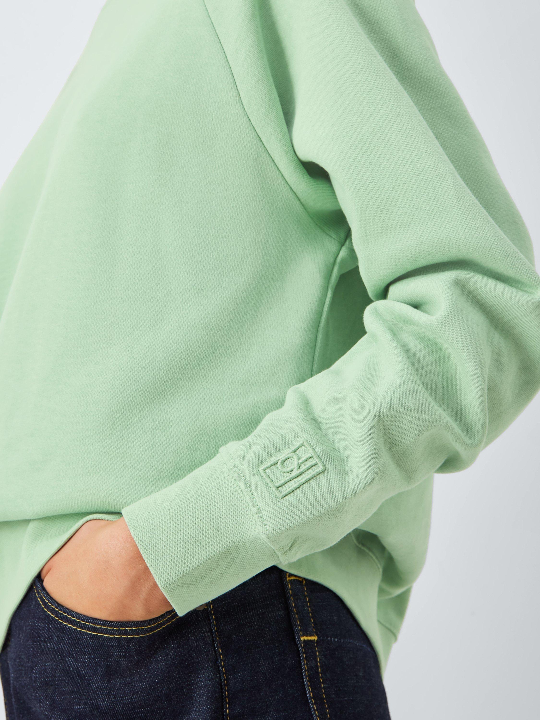 Product image 6 of 6, which shows John Lewis Crew Neck Cotton Sweatshirt, Smoke Green, 20