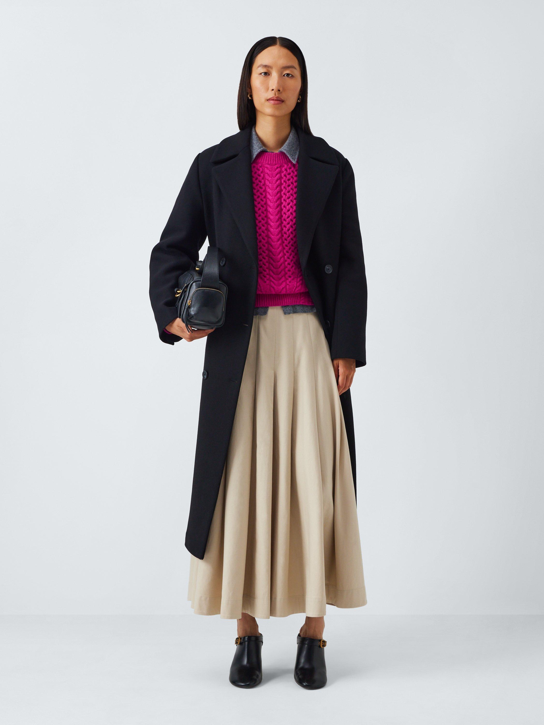 Product image 3 of 6, which shows John Lewis Wool Blend Cable Knit Jumper, Magenta, 10