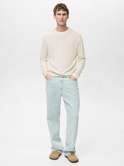 Mango Avena Cotton-Linen Jumper - view 2, Light Beige