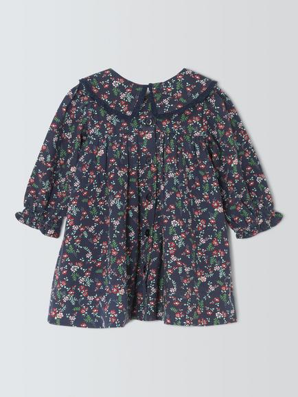 John Lewis Baby Ditsy Floral Sock Dress, Peacoat - view 2, Peacoat