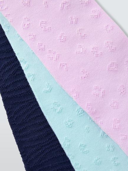 John Lewis Kids' Leopard Spot Tights, Pack of 3, Multi - view 2, Multi