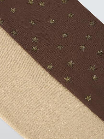 John Lewis Kids' Star/Plain Tights, Pack of 2, Multi - view 2, Multi