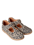 Zig+Star Kids' Leather T-Bar Shoes, Animal Print