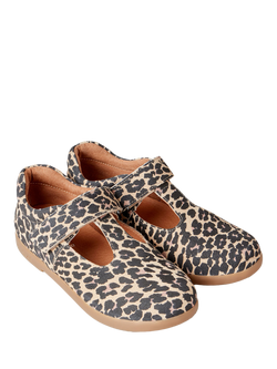 Zig+Star Kids' Leather T-Bar Shoes, Animal Print - view 2, Animal Print