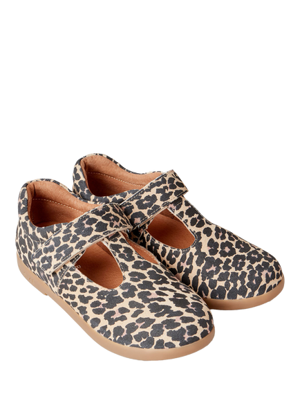 Zig+Star Kids' Leather T-Bar Shoes, Animal Print - view 2, Animal Print